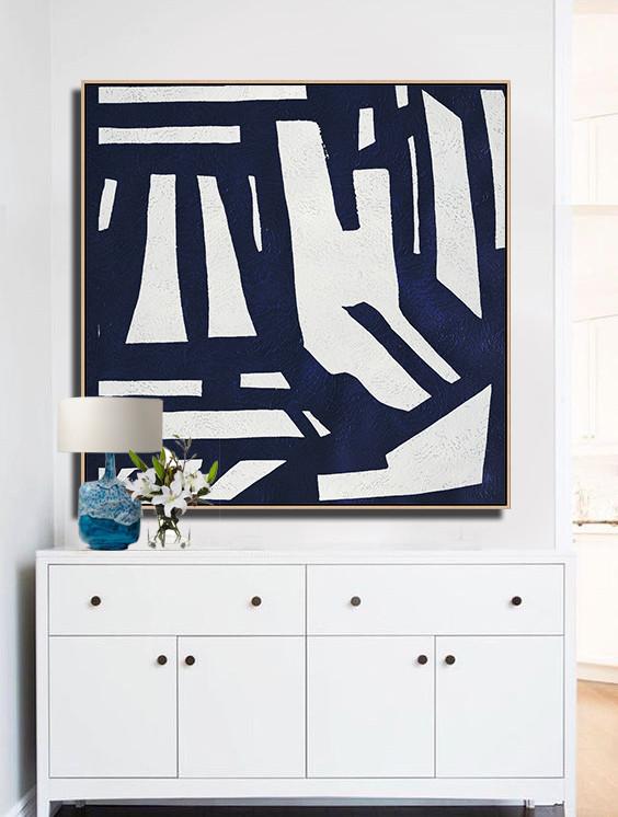 Navy Blue Minimalist Painting #NV297A - Click Image to Close